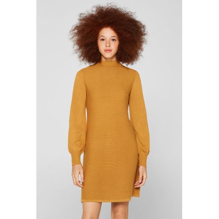 Robe-pull à manches ballon, 100 % coton