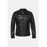 Veste style motard en cuir nappa